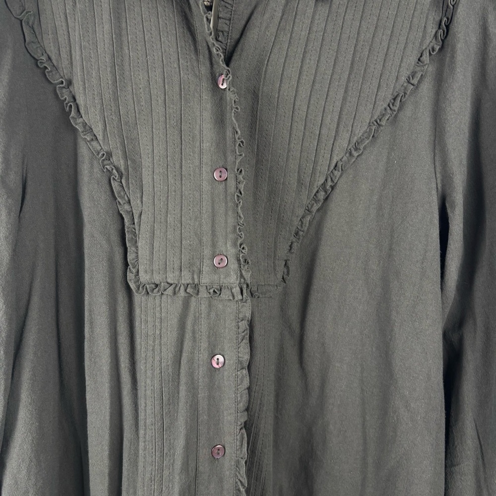 NWT Free People Women’s Charcoal Gray Long Sleeve Dress, Oversized Boho, Large - Picture 6 of 15